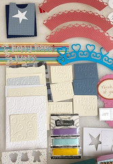 Huge Lot Paper Punch & Die Cuts HEARTS, PHRASES, SQUARES Cardmaking Scrapbooking