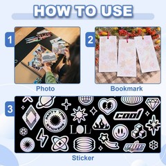 12x8in Holographic Laminate Sheets 6Pcs Sticker Paper Snowflake Pattern