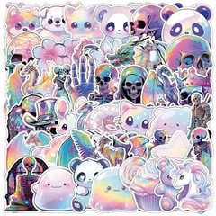 50pc Pastel Rainbow Cute Punk Stickers Pack Lot Laptop, Phone Case, Scrapbook