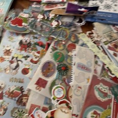 Enormous Christmas Scrapbooking Lot Stickers Buttons Crafting Thousands