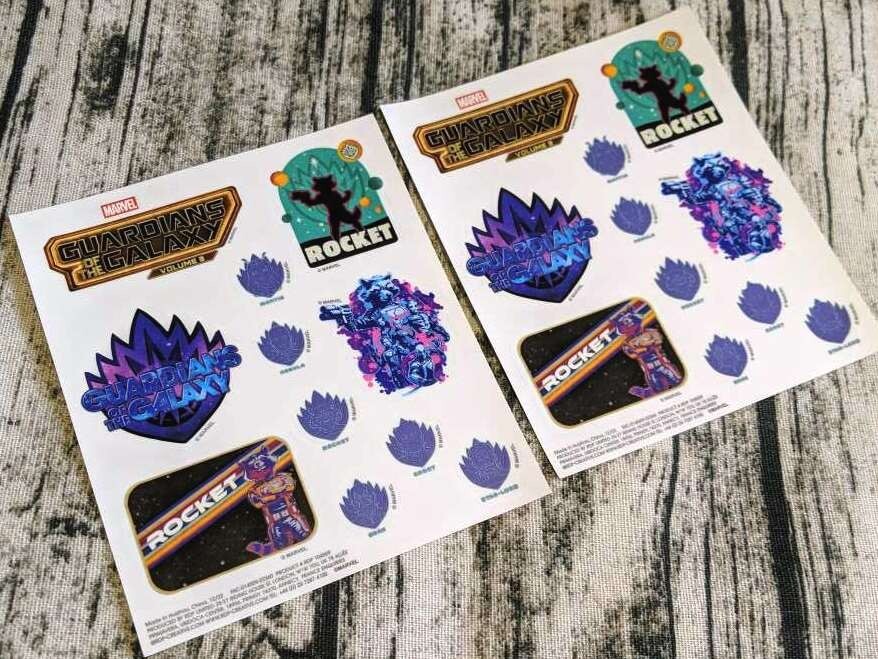 2x Marvel Guardians of the Galaxy STICKERS Planner Rocket Cool Movie 3 Gift Kids