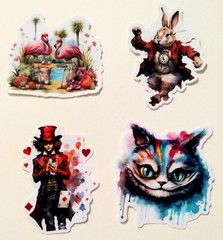Alice in Wonderlad NEW STOCK Beautiful Rare Alice In Wonder*12stickers/decals A