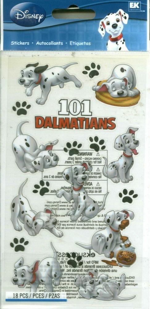 Scrapbooking Crafts Flat Stickers Disney 101 Dalmatians Paw Prints Puppies Title