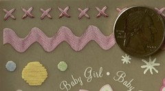 BABY GIRL IMAGES Rub-On(4”x 12”)Flair•Paisley•Pink•Flowers •Stitches•Card Making