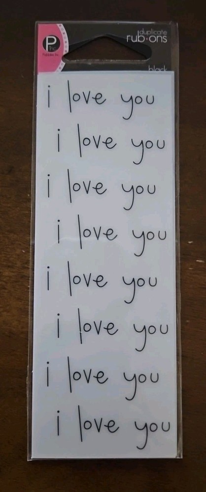 Pebbles Inc. Duplicate Rub-Ons ~ Black ~ i love you ~ Scrapbooking Crafts