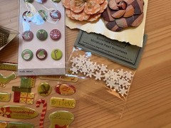 Christmas Scrapbooking & Paper Crafting Lot Chipboard Tags Brads Stickers Paper