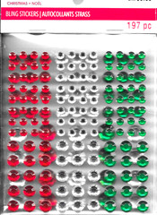 Gems Rhinestones Red Green Clear Christmas Bling Recollections Stickers
