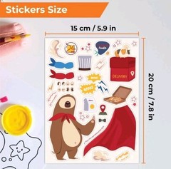 48 Sheets X 3 Make a face Stickers for Kids, Make Your Own Animal