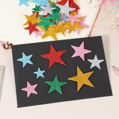 Star Foam Stickers, 70Pcs EVA Self Adhesive Glitters, Silver