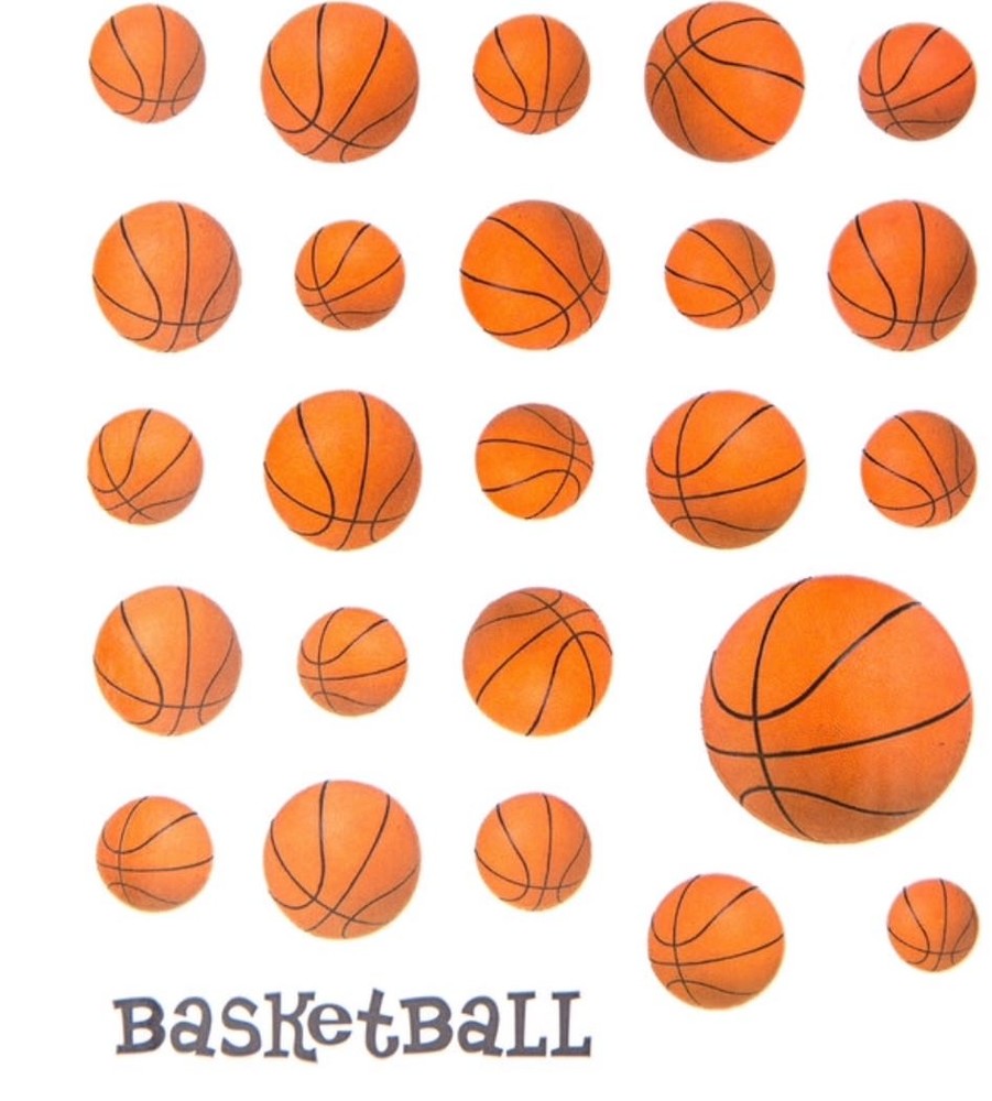 24 Basketball Ball Phrase Scrapbook Stickers