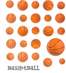 24 Basketball Ball Phrase Scrapbook Stickers