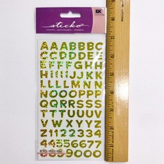 STICKO Alphabet Stickers~3 PACKS of GOLD GLITTER LETTERS & NUMBERS~Funhouse Font