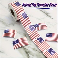 40 PCs ~1×1.5” Matte American Flag Stickers July 4th Patriotic Celebration