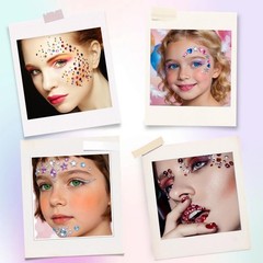 JAMIEWIN 3269pcs Gems Stickers Jewels for Craft 12 Sheets, Self Multicolor