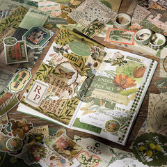 Vintage Junk Journal Supplies Aesthetic Journaling Kit, Scrapbook Papers Sticker