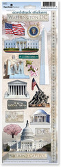 Washington DC Monuments Cardstock Sticker Sheet for Crafts, Scrapbooking & Colle