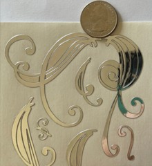 SILVER METALLIC FLOURISH Stickers (15pc)Stampendous•Christmas•Swirl•￼Card Making