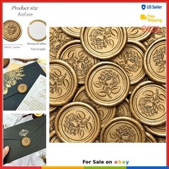 100 Wax Seal Stickers Rose Style Self Adhesive Bronze Envelope Seals for
