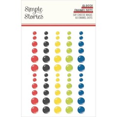 Crafts Glossy Dots SS Sticky Back Say Cheese Magic Red Black Blue Yellow Green