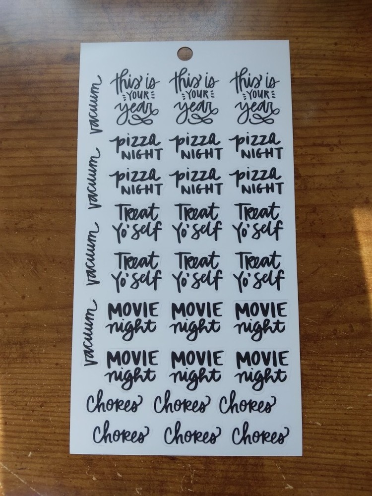 Happy Planner pizza night movie night chores stickers MAMBI 269094