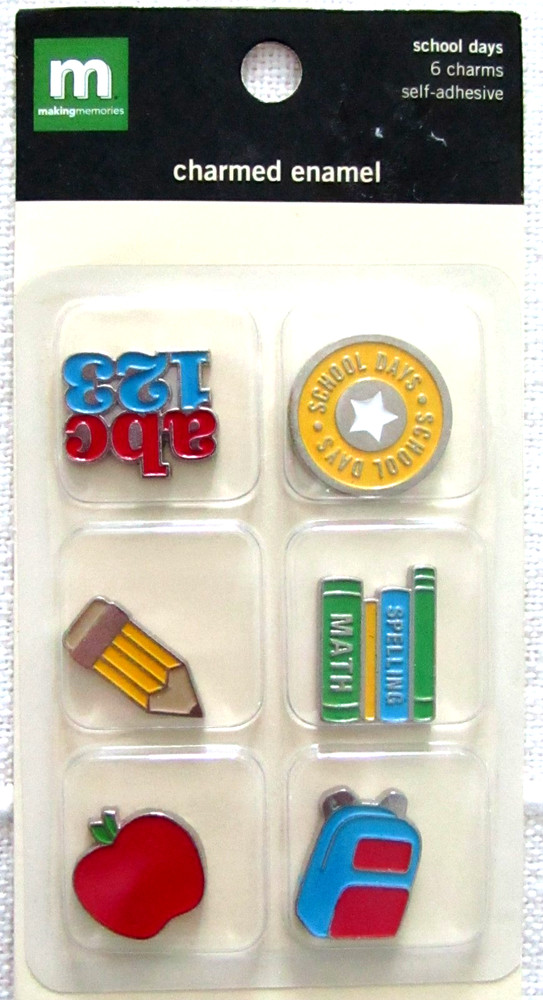 Making Memories Petite Metal Enamel Words — Theme School Days