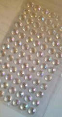 CraftbuddyUS 84pcs x 10mm Stick On AB Clear Faceted Round Rhinestone Gems, Craft
