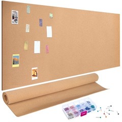 3mm Cork Board roll 4 x 8 ft Thick Cork roll for Walls with 500 Multicolor Pu…