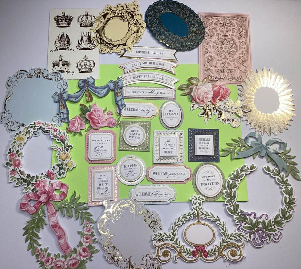 Anna Griffin Crown Sentiments and Embellishments 30 Pieces