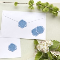 100Pcs Eucalyptus Wax Seal stickers Blue Self Adhesive Envelope Seal Stickers