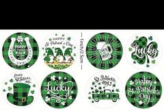 40 PCs Round 1” St Patricks Day Stickers 8 Designs For Parties, Envelope Seals