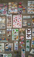 Lot of 55+ Pop Up Stickers, Rubbing, Flat Scrapbooking Travel, Food, Pirates