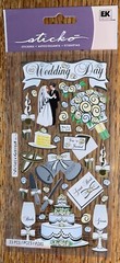 Sticko WEDDING DAY BRIDE Groom Cake Flower Ring Gift Marriage Scrapbook Stickers