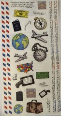 TRAVEL MEMORIES Mylar Stickers (26pc)6”x12”PSX Design•Airplane •Card Making•