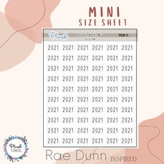 2021 Script Mini Planner Stickers, Rae Dunn Inspired