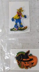 Vtg Halloween Puffy Stickers Witches Cats Pumpkin Etc Lot Of 9 1980s