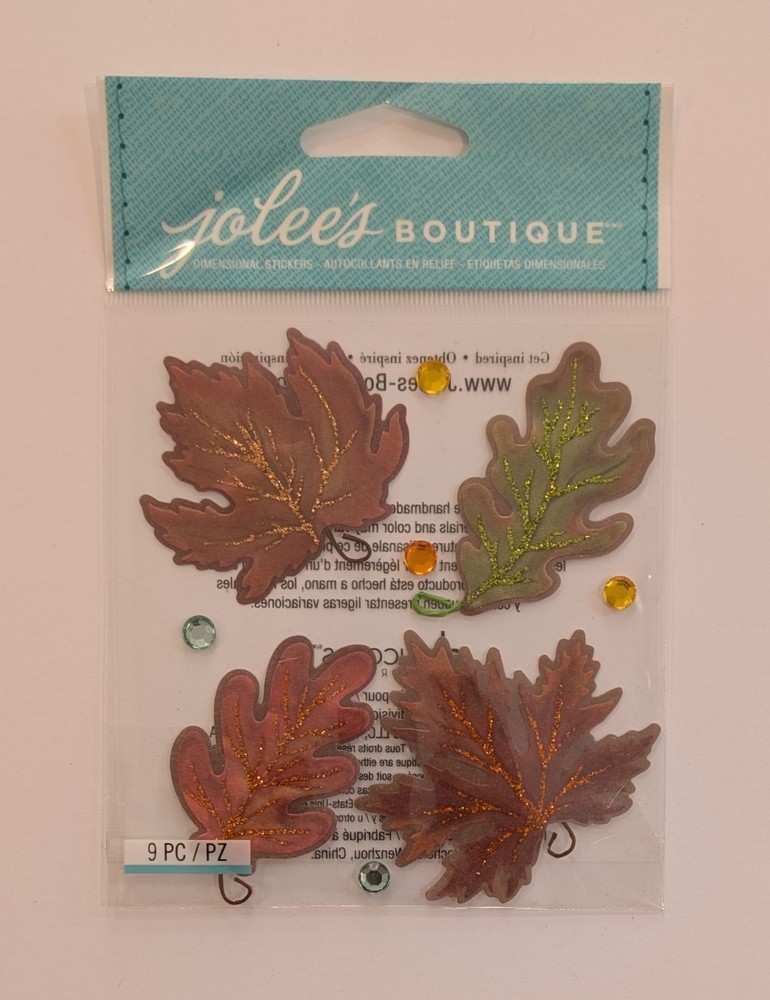 Jolee’s Vellum Fall Autumn Leaves & Gems Scrapbooking Stickers