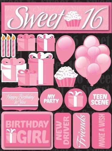 Reminisce Signature Series 3-Dimensional Sticker, Sweet 16