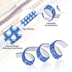 Rhinestone Crystal Adhesive Tape 0.79 Inch x 1 Yard, for Blue