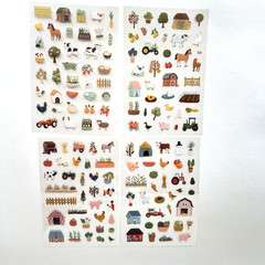 Farm Stickers 4 Sheets Animals Junk Journal Collage Planner Scrapbooking