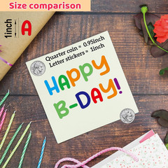 1600Pcs Letter Stickers 20 Sheets Alphabet Stickers 1 Inch Vinyl Self-Adhesive W