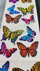 HAMBLY STUDIOS STICKERS PRISMATIC / GLITTER MULTICOLOR SMALL BUTTERFLIES VINTAGE