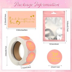 Leelosp 2280 Pcs Pink Thank You Cards and Stickers Small Business Wedding