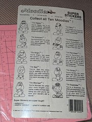 Vintage MOODIES SUPER STICKERS Worried Large Sheet Decal Specialties