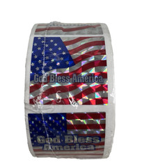 USA Red White Blue Halogram Sticker Rolls 3 Sealed