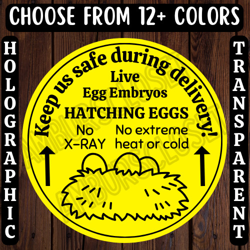 40 LIVE EGG EMBRYOS STICKERS 2″ LABELS SEALS SCRATCH RESISTANT HATCHING EGGS