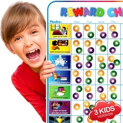 Magnetic Reward Chart for Kids, 127 Stickers, 30 Custom Chores