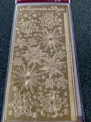 MAGENTA STYLE Christmas GOLD SNOWFLAKES BORDERS Peel Off Sticker HOLIDAYS GOLD