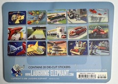 Laughing Elephant Vintage Sticker Lot Retro Mid-Century Style & Cars Set 2008