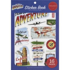 CB Sticker Book Our Travel Adventure Vintage Planes Signs Luggage Letters Border
