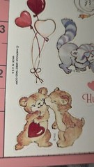 Vintage American Greetings Stickers Valentine’s Day Cute Animals 1 Sheet